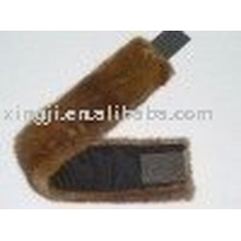 real mink fur skin natural brown color Mink fur headband